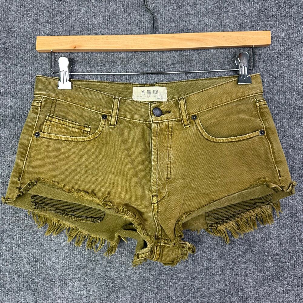 Free People We the Free Cutoff Raw‎ Hem Jean Shorts Button Fly Size 27